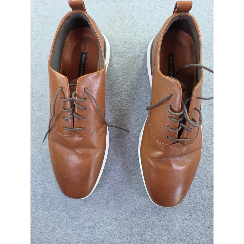 Wolf & Shepherd Honey Tan Leather Hybrid Dress Sneaker Derby Shoes Men's Size 12